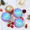 4Pcs Christmas Balls Ornaments for Xmas Tree - Shatterproof Christmas Ball Xmas Tree Decorations Hanging Ball Colorful White PET 4in x 4 Pack
