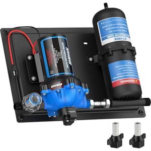 Kohree RV Water Pump 12V DC 7GPM 70PSI and 1L 125PSI Pre-Pressurized Accumulator Tank, Quiet RV Water Pump and Accumulator Tank System for RV Camping, Boat, Kitchen, Bathroom