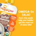 HAPPYTOT Organics Stage 4 Baby Food Pouches, Gluten Free, Super Morning Fruit & Oat Blend, Bananas, Blueberries, Yogurt, Oats & Chia, 4 Oz (Pack of 8)
