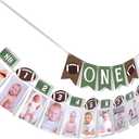 Football 1st Birthday Banner - Football First Birthday Decorations, Football 12 Month Photo Banner, Football 1st Year Photo Banner, Photo Prop Football Party Decor
