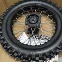 80/100-12 3.00-12 Tire Tube,12" Rear 15mm Axle Rim Wheel With Brake Rotor and 428 41T Sprocket For Apollo SSR 50cc 125cc XR CRF Dirt Pit Bike Tao Kayo TSD 110 TD 125