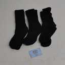 Women's Scrunch Crew Socks Retro 3-Pack Solid Cotton Boot Calf Socks Chunky Ribbed Cozy Slouchy Socks , Black 3 Pairs