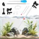 Aquarium Gravel Cleaner,Fish Tank Cleaner,Manual Vacuum Water Changer with 30ml Aquarium Vacuum Waste Remover Dropper, Cleaning Brush,Use for Water Changing Gravels Sand Washing