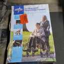 Medline Ultra Lightweight Transport Wheelchair for Adults, Foldable, 19-Inch Seat Width, Red Frame, Black Upholstery