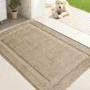 Door Mat Indoor Entrance, Dirt Trapper Entryway Rug with Non-Slip Rubber Backing, Washable Inside Front Entry Rugs, Super Absorbent Doormat for Home, Dog Mat for Muddy Paw, (20" x 32", Black) (1'8" x 2'8" (Rectangular))