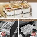 Snackle Box Container, Portable 9 Compartments Divided Serving Tray with Lid and Handle, Clear Snack Box, Stackable Snack Platters Organizer for Fruits, Candies, Vegetables, Nuts-1 Pack
