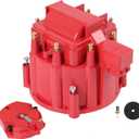 HEI Distributor Cap and Rotor Replacement For K549 SBC 283 305 307 327 350 400 BBC 454 396 427 Red Male Large Distributor Cap Rotor Kit