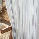 jinchan White Curtains Blue Striped Curtains 96 Inch Length for Living Room Bedroom Window Treatment Modern Linen Look Ticking Stripe Pinstripe Privacy Light Filtering Back Tab Rod Pocket 2 Panels