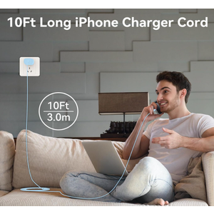 iPhone 17 16 15 Charger Fast Charging, 10 FT iPhone 17 Pro Max Charging Cable(65W/3A) Long USB C 10FT Cord with 20W PD Fast iPhone 17 Pro Max Charger Block for iPhone 17/17 Pro Max/17 Air/16/15 Series (Blue)