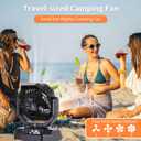 AVV 20000mAh High Speed Portable Camping Rechargeable Fan with Remote Control, Battery Powered with Auto Oscillating with Camping Essentials Accessories for Outdoor, Beach, Patio, Tent, Black