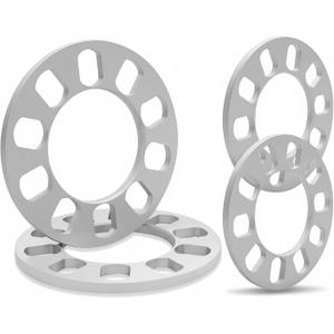 LUJIANI 4 Pack Universal Wheel Spacers, 5/16" (8mm) Die Cast Replacement Wheel Spacer for 5 Lugs Wheels/Rims, Fits 100-120mm Multiple Bolts Pattern, 5x100, 5x108, 5x110, 5x112, 5x114.3, 5x115, 5x120 (Silver)