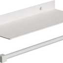 Danpoo White Paper Towel Holder with Shelf Wall Mount, Adhesive Hand Towel Holder for Bathroom, Kitchen Towel Holder