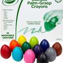 Crayola Large Egg Crayons (12ct), Essential Easter Basket Stuffers, Jumbo Washable Crayons for Toddlers, Spring Craft Supplies, Small Easter Egg Gift, Ages 1+