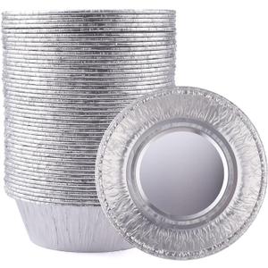 4 Inch Aluminum Foil Mini Pie Pans 50Pcs - Disposable Small Mini Pie Tins Pot Pie Tins For Bakeries, Cafes, Restaurants - Durable Mini Tart Pans for Pie, Fruit Tarts, Quiche (50, 4 Inch)