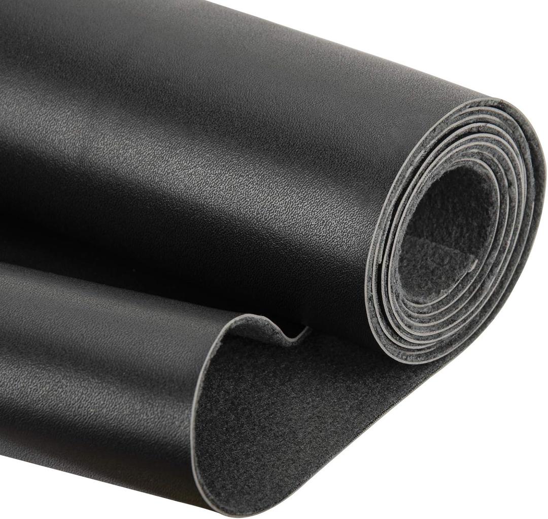 PU Fabric Material 1 Yard 54" x 36" Faux Synthetic Leather Sheets 1.2mm Thick Perfect for Upholstery, DIY Crafts, Hat Making, Hair Crafts Making, Sewing (Black)