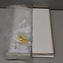 RICHER HOUSE Bathroom Shelves, Small Floating Wall Shelf for Bathroom Decor, Wall Mounted Wood Shelves, Bathroom Organizer Over Toilet Storage, Guard-Rail Kitchen Shelves Set of 2 - White Gold