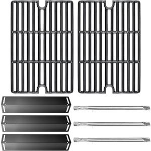 Hisencn Grill Replacement for Smoke Hollow PS9900, PS9500, 6800, Smoke Hollow Grill Parts for 16.5" Porcelain Steel Heat Plate Shield, Stainless Steel Pipe Burners, Cast Iron Cooking Grate