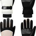 SATINIOR 2 Pairs Kids Waterproof Winter Snow Gloves Ski Gloves for Boy Girl Outdoor Warm Thickening Snowboar (3-6 Years, Beige, Khaki)