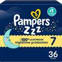 Pampers ZZZ Overnight Diapers, Size 7 (41+ lbs), 36 Count, Nighttime Protection Disposable Baby Diaper, Night Time Leak and Skin Protection