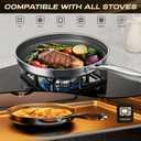 Hybrid Nonstick 12 Inch Frying Pan,Non stick Frying Pan,Stay-Cool Handle, Dishwasher-Friendly, Oven-Safe Up to 600F, Induction Ready, Compatible with All Cooktops