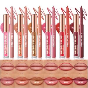 12pcs Hydrating Lip Oils + Lip Liner Pencil Lip Combo Sets, 24H Long-Lasting Lip Kit with Lip Liner and Gloss, Nourishing, Non-Sticky Tinted Stain Lip Gloss Plumping Lip Oil Set for Women