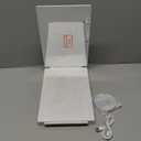 HIEEY 3 Way 360 Trifold Mirror with LED, Height Adjustable Telescoping Hooks, and 5X Magnification for Makeup, Hair Cutting/Styling (White)