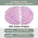 Mellobello Jumbo Chunky Yarn for Hand Knitting - Super Thick Chenille Chunky Yarn for Crocheting - Extra Soft Bulky Fluffy Blanket Big Yarn 8 Jumbo Pack (27yds,8 oz Each Skein) Purple