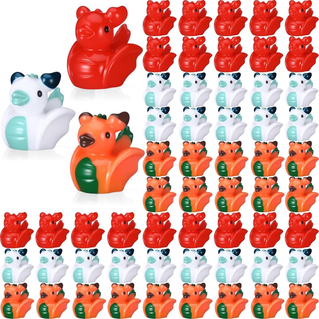 Seenelling 100 Pcs Mini Resin Dragon Ducks Tiny Dragon Duck Figurines for Miniature Landscape Garden Accessories Summer Holiday Decoration