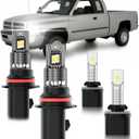 for 1994-2001 Dodge RAM 1500 Fog Lights Bulbs Combo, 4pcs Super Bright White Dual Beam and Fog Lights Blubs Package, 1:1 Size as Stock Bulbs, Plug and Play
