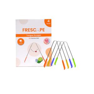 304 Stainless Steel Tongue Scraper for Tongue Cleaner for Adults and Kids| Durable, Rust-Resistant Hygiene Tool| Fresh Breath Tongue Scraper with Travel Case Pack of 4