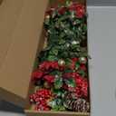 4 Pack Christmas Flowers Artificial Velvet Poinsettias with Glitter Balls Pine Cones Fake Berry Bouquet Winter Flowers Ornaments for Vase Party DIY Indoor Table Centerpieces Cemetery Xmas Decorations (Red)