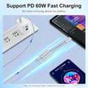 2Pack USB C Splitter 1 in 2 Out, Dual UsbC Charger and Headphone Adapter, USBC Splitter PD 60W Fast Charging, Type C Audio Adapter USB-C Dongle Cable for Apple iPhone 15 16 17/iPad Pro/Galaxy/Pixel