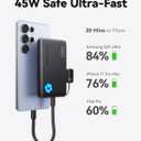 INIU 45W Fast Charging Portable Charger, 40% Smaller 10000mAh with Detachable Cable, Flight-Safe Travel Power Bank, USB C External Phone Battery Pack for iPhone 17 16 Pro iPad Samsung S26 Google etc