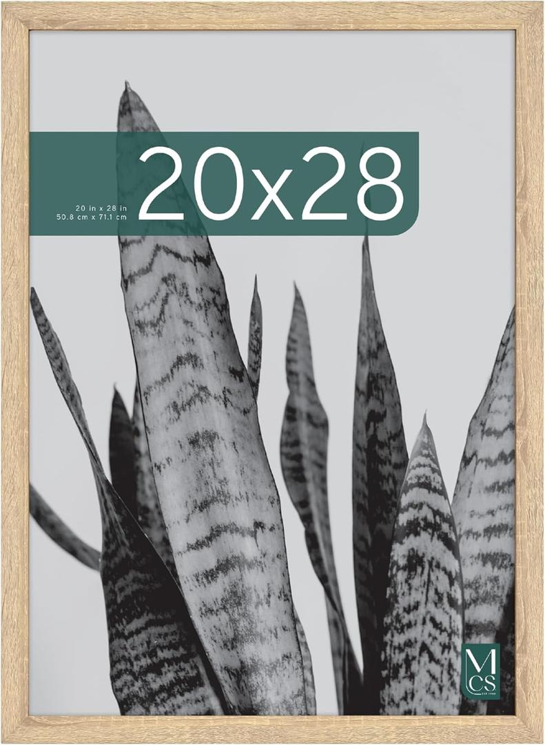 MCS Studio Gallery 20x28 Poster Frame Natural Woodgrain, Vertical & Horizontal Wall Hanging Large Picture Frame for Photos, Posters & Art Prints (1-Pack)