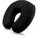 Memory Foam Easy Portable U Shaped Travel Pillow Neck Support Head Rest Airplane Car Cushion (Black)