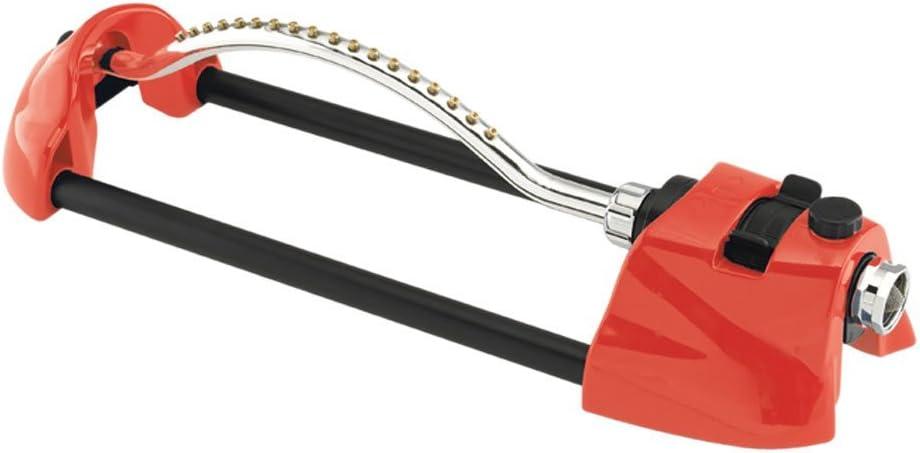 Dramm ColorStorm Premium Oscillating Lawn Sprinkler with Brass Nozzle Jets, Easy Adjust Range Control Covers up to 3,036 Sq Ft, Red