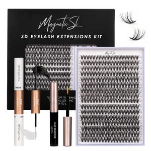 Lash Clusters DIY Lash Extensions Kit 320pcs Individual Lashes Clusters 30D 40D Eyelash Extension Kit with Applicator and Lash Bond&Seal,Clusters Lash Glue Remover Mix 10-16mm (30D+40D-320 KIT)