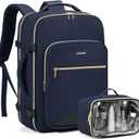 LOVEVOOK Travel Backpack as Personal Item Flight Approved, 40L Luggage Carry On Backpack, 17inch Laptop Backpack with Toiletry Bag for Airplanes Daypack for Weekender Overnight Hiking, Blue