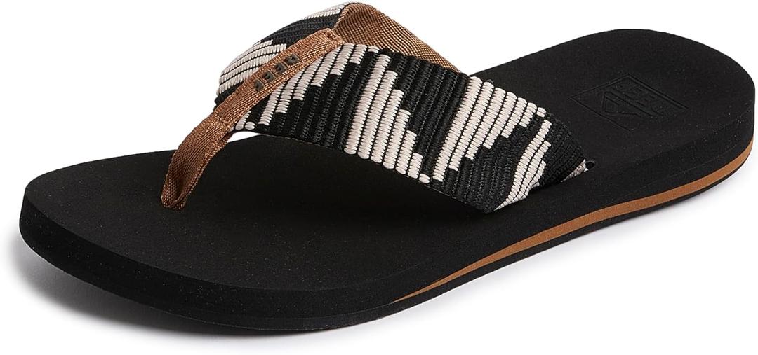 REEF Women's Sandals Spring Woven, Arch Support Flip Flops For Women (7, Pebble)