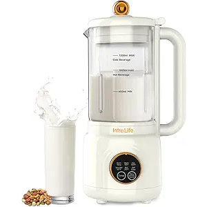 40 oz Nut Milk Maker Machine with 18700 RPM High Speed, No Soaking Needed 8 in 1 Soy Milk Maker, Plant Based Milk Maker for Almond, Oat, with Delay Start/Keep Warm/Self Cleaning, White
