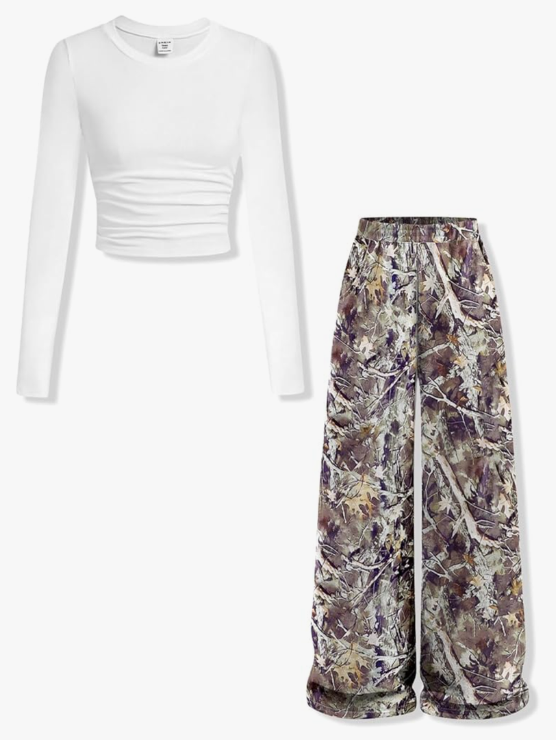 Voxikodex Size 7 8 Years Girls Clothes 2 Piece Long Sleeve T-Shirt Top Grey High-Waisted Pants Fashion Little Girls Fall Winter Outfits Set 9-10T