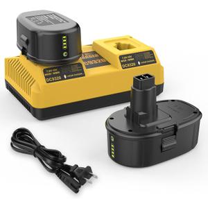 2Pack 7.0Ah Lithium Battery Replacement for Dewalt 18V Battery DC9096 DC9098 DC9099 DE9039 DE9095 + 2 Port DC9320 Fast Dual Charger