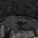 Navneet Women Sexy Y2K Sheer Lace Ruffle Mini Skirt Low Rise Mesh Ruffle Shorts Micro Skirt Coquette Going Out (Black) XS