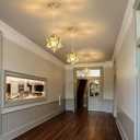 Pendant Lights LED Chandelier Gold Hanging Lighting Fixture with Clear Glass for Kitchen Dining Room Foyer Hallway Warm White