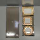Classic Gold 1920s Mini Frame Set/Set of 3/2.5x2.5 & 2.5x3.5 In | For Tabletop Display | Perfect for Home Decor, Wedding, Graduation, Or Milestone Photos