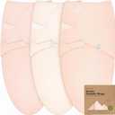 KeaBabies 3-Pack Organic Baby Swaddle Sleep Sacks - Swaddles for Newborns, Infant 0-3 Months, Baby Girls, Boys, Soft & Snug Newborn Sleep Sack, Nursery Swaddling Blankets (Angelic) Fits 7-15 lbs 0-3 Months