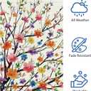 2 x Heyfibro Spring Summer Garden Flag 12x18 Double Sided Burlap, Colorful Flower Tree & Floral Yard Banner for Rustic Seasonal Outside Outdoor Decoration (ONLY FLAG)