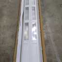 CCBOYSHARDWARE 42X80in Accordion Door with Clear Panels, PVC Sliding Folding Doors with LockDivider Door with Hardware, White Multifold Interior Doors