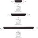 MELANNCO Floating Molding Shelves for Bedroom, Living Room, Bathroom, Kitchen, Nursery, Set of 5, Espresso