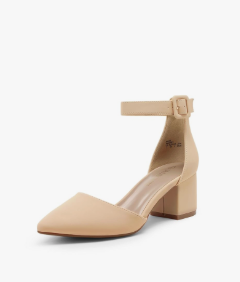 DREAM PAIRS ANNEE Pointed Toe Low Chunky Heels Pump Shoes, Size 9